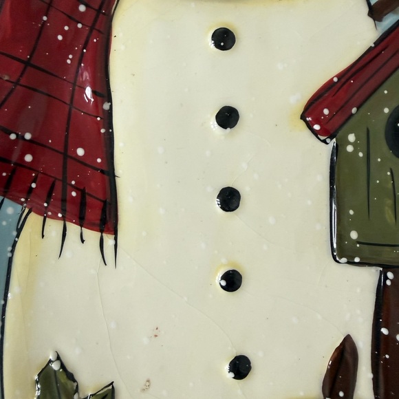 Hobby lobby, snowman Christmas, winter glass serving tray - Picture 2 of 4
